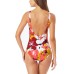  Floral-Print Beaded One-Piece Swimsuit, Wallflower,16