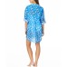  Floral-Print Boyfriend Shirt Cover-Up, X-Small, Blue