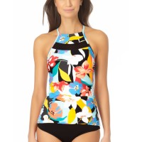 Anne Cole Mesh-Inset Tankini Top Women’s Swimsuit,Multi, M