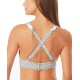  Palm Breeze Cross-Back Bikini Top, Olive/White, Medium