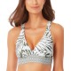  Palm Breeze Cross-Back Bikini Top, Olive/White, Medium