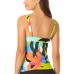  Printed Underwire Twist-Front Tankini Top, 38D, Multicolor