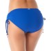  Ruched-Side Bikini Bottoms, Navy, M