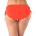  Ruched-Side Bikini Bottoms, Orange, M