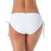  Ruched-Side Bikini Bottoms Women’s Swimsuit, White, S