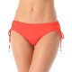  Ruched-Side Bikini Bottoms Women’s Swimsuit, Orange, S