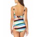  Striped One-Piece Swimsuit Women’s Swimsuit, Multi, 8