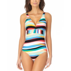 Anne Cole Striped One-Piece Swimsuit Women’s Swimsuit, Multi, 8