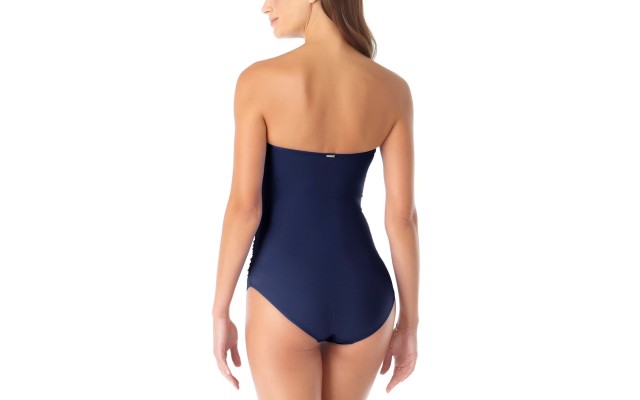  Twist-Front Ruched One-Piece Swimsuit Women Swimsuit, Navy, 10