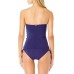  Twist-Front Ruched Tankini Top, Navy, M
