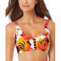Anne Cole Wallflower Beaded Bikini Top, X-Small, Multicolor