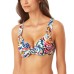  Watercolor Paisley Underwire Twist-Front Bikini Top, 38 D, Multicolor
