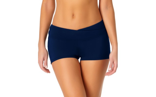  Wrap-Front Shorty Swim Bottoms, Blue, Large