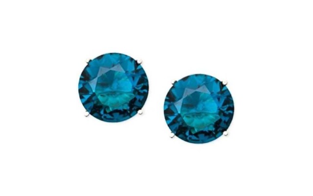  Gold-Tone Blue Round Stone Stu Blue 1SZ 60398687