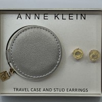 Anne Klein Gold-Tone Faceted Stone Stud, Gold