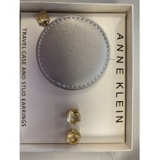 Anne Klein Gold-Tone Light Gold Stone Stud Ear, Light Gold