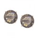  Stud Earrings and Travel Case Silver-Tone Faceted Grey Stone Dark Grey 1SZ 60398691