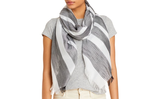  Ischia Striped Scarf, Gray