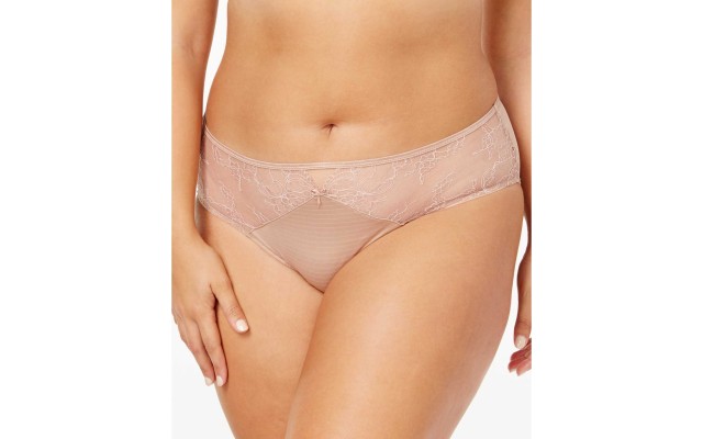  Lingerie Plus Size Front-Keyhole Lace Panty 401432 (Cappuccino, 3X)