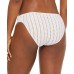  Crochet Side-Tab Hipster Bikini Bottoms, Small, Light Beige