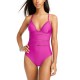  Cross-Back One-Piece Swimsuit, X-Small, Pink