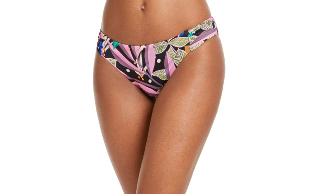  Hidden Jungle Printed Hipster Bikini Bottoms, Multi, Large