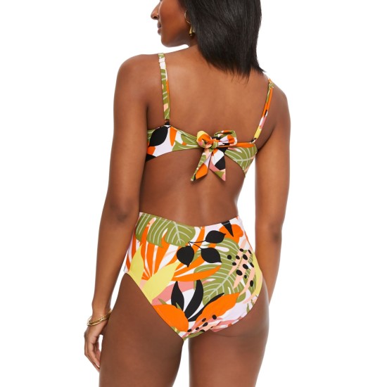  Printed Ring One-Piece Swimsuit, Small, Multicolor