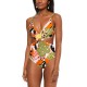  Printed Ring One-Piece Swimsuit, X-Small, Multicolor