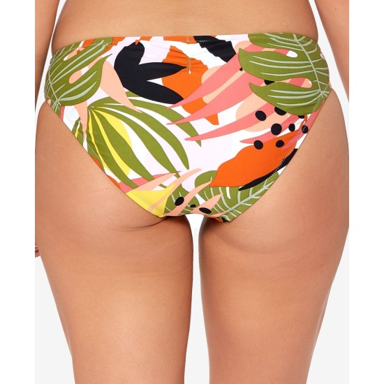  Tropical-Print Ruched Bikini Bottoms, MULTI/COLOR, X-Small