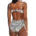  Women’s Swimwear Green Zebra Twisted Cutout One Piece, Green, X-Large