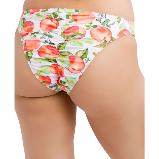  Just Peachy Ruched Back Bikini Bottoms Women’s Swimsuit, Multi, Medium