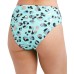  Wild Thing High-Waist Tie-Front Bikini Bottoms Women’s Swimsuit, Green, X-Small