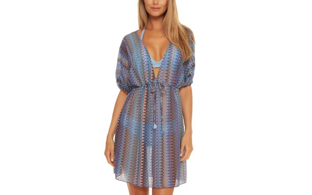  Cabana Crochet Swim Cover-Up, X-Small, Multicolor