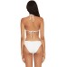  Fine Line Ribbed Hipster Bikini Bottoms, White, M