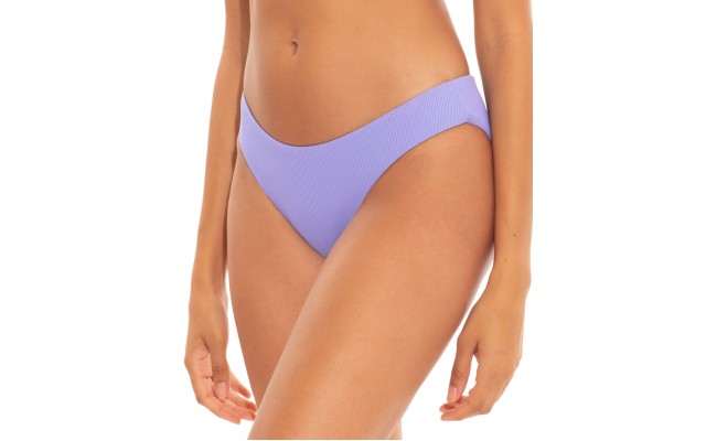  Fine Line Ribbed Hipster Bikini Bottoms, Medium, Lilac