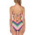  Santa Catarina Textured Rib Striped One-Piece Swimsuit, Small, Multicolor