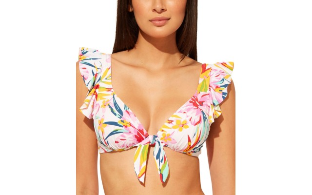 Bleu by Rod Beattie Beachy Keen Ruffled Underwire Bikini Top,Multi, 14