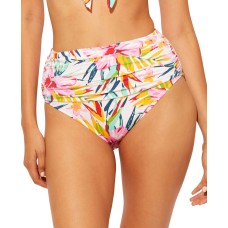 Bleu by Rod Beattie Beachy Keen Shirred High-Waist Bikini Bottoms, 8, Multicolor