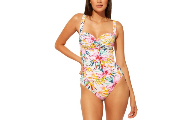 Bleu by Rod Beattie Beachy Keen Shirred Underwire One-Piece Swimsuit, 10, Multicolor