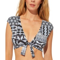 Bleu by Rod Beattie Cap-Sleeve Bikini Top,Island Time Navy, 14