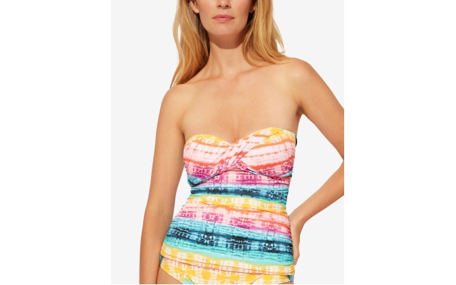 Bleu by Rod Beattie Good Vibrations Twist Bandeau Tankini Top, Multi, 14
