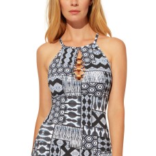 Bleu by Rod Beattie High-Neck Underwire Tankini Top,Island Time Navy, 4