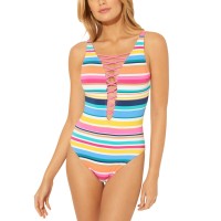 Bleu by Rod Beattie Lattice One-Piece Swimsuit, 8, Multicolor
