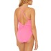 Bleu by Rod Beattie Plunge Drape Cross-Back One-Piece Swimsuit, 12, Pink