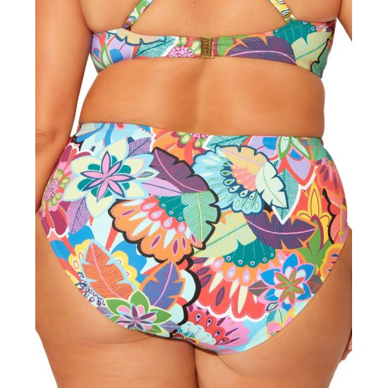 Bleu by Rod Beattie Plus Size Floral-Print Tummy Control Bikini Bottoms, Multi, 16W