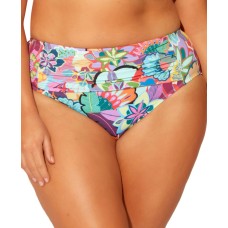 Bleu by Rod Beattie Plus Size Floral-Print Tummy Control Bikini Bottoms, Multi, 16W
