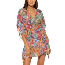 Bleu by Rod Beattie Printed Caftan Swim Cover-Up, Medium, Multicolor