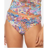Bleu by Rod Beattie Printed Ruched Hipster Bikini Bottoms, MULTI/COLOR, 10
