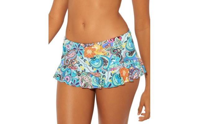 Bleu by Rod Beattie Printed Ruffled Skirted Bikini Bottoms,Let Loose Multi, 12