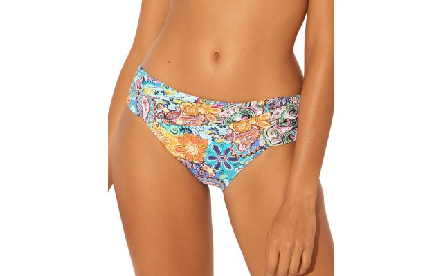 Bleu by Rod Beattie Printed Sarong Hipster Bikini Bottoms,Multi, 4